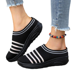 Women's Lightweight Mesh Breathable Woven Shoes Casual Comfortable Thick Bottom