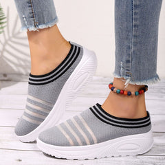 Women's Lightweight Mesh Breathable Woven Shoes Casual Comfortable Thick Bottom