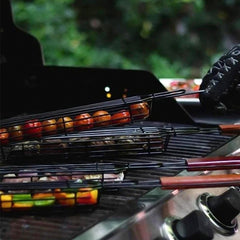 1PC Stainless Steel BBQ Grill Basket Camping Barbecue Grilling Basket