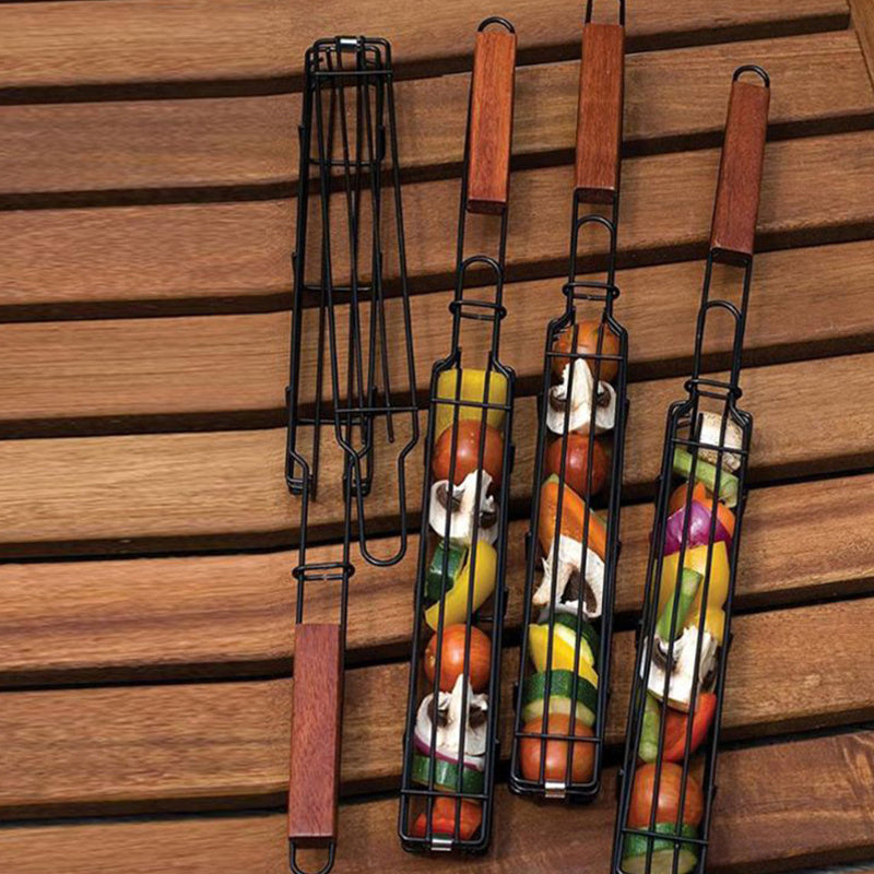 1PC Stainless Steel BBQ Grill Basket Camping Barbecue Grilling Basket