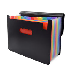 Expanding File Folder 24 Pockets Letter Size Organizer Plastic Rainbow Filing