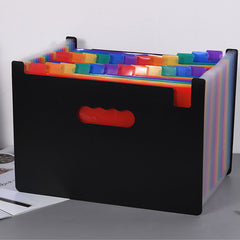 Expanding File Folder 24 Pockets Letter Size Organizer Plastic Rainbow Filing