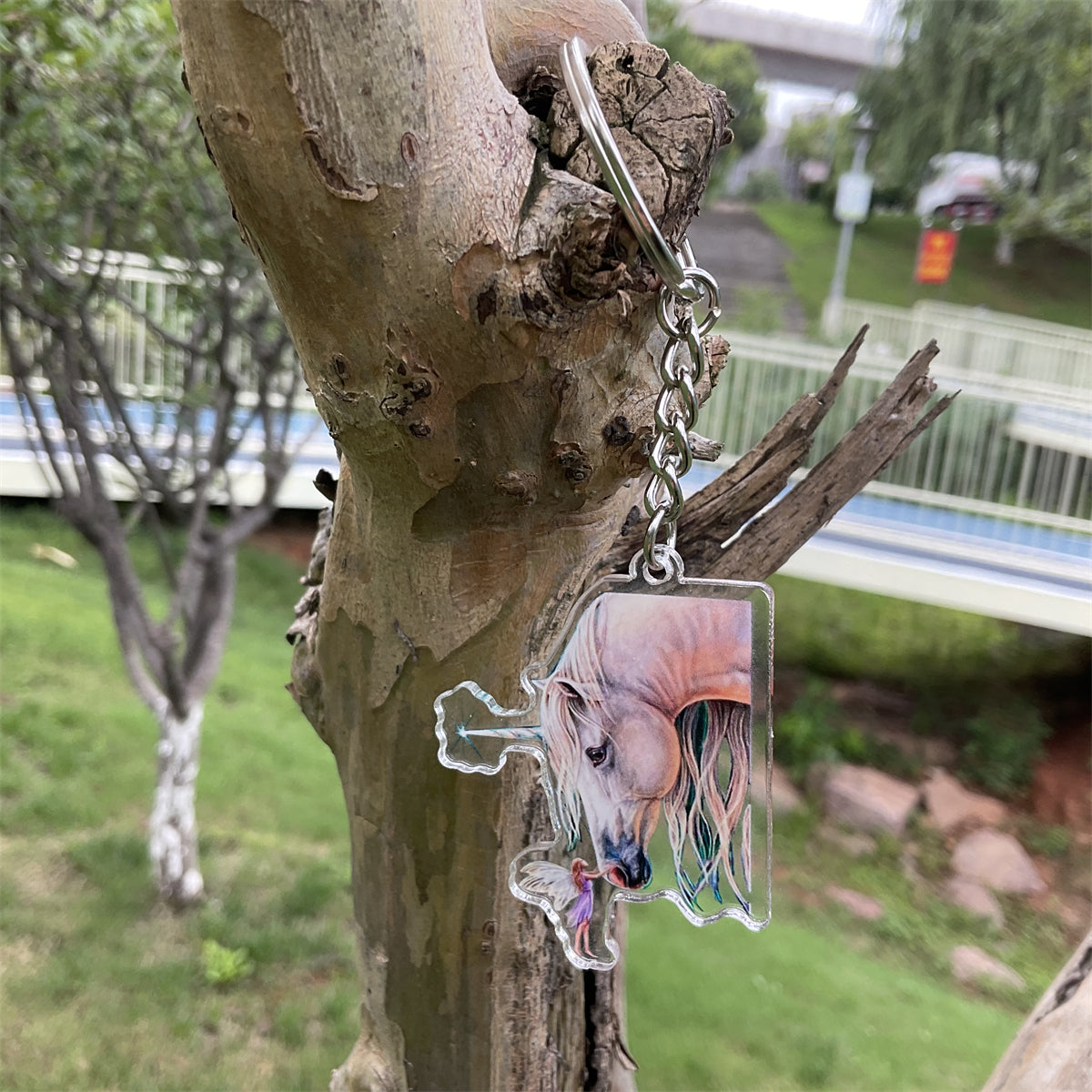Unicorn Pattern Keychain for Girls Backpacks