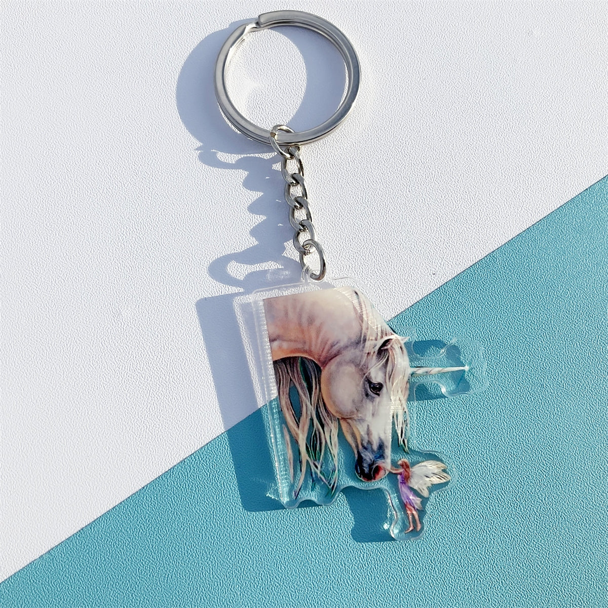 Unicorn Pattern Keychain for Girls Backpacks