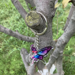 Butterfly Fairy Pattern Keychain Acrylic Backpack Accessory Girls Birthday Gift