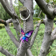 Butterfly Fairy Pattern Keychain Acrylic Backpack Accessory Girls Birthday Gift