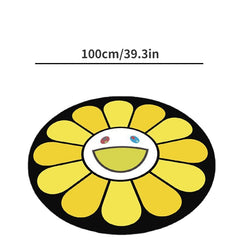 Yellow Sunflower Rug Baby Play Mat Round Crawling Pad Infant Carpet