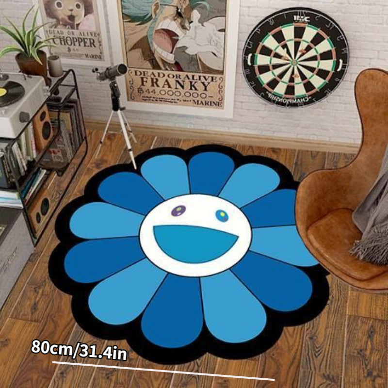 Colorful Sunflower Round Baby Play Mat for Crawling Infants