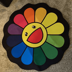 Colorful Sunflower Rug Baby Play Mat Round Crawling Pad