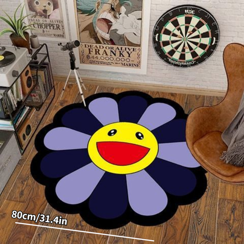 Colorful Sunflower Rug Baby Play Mat Round Crawling Pad