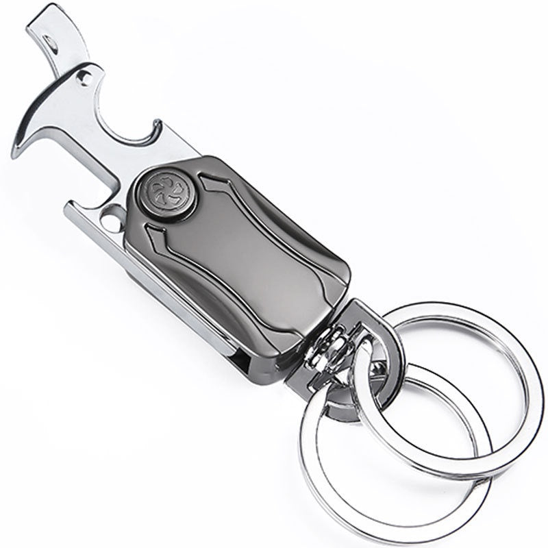 4 in 1 Multifunctional Car Keychain Motorcycle Keychain Rotatable Keyring