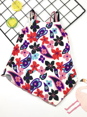 Toddler Girl's Floral One-piece Swimsuit Stretchy Bathing Suit