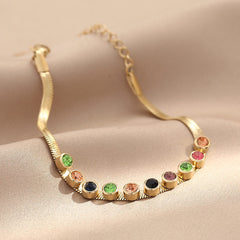 Girl's Vintage Titanium Steel Rhinestone Bracelet