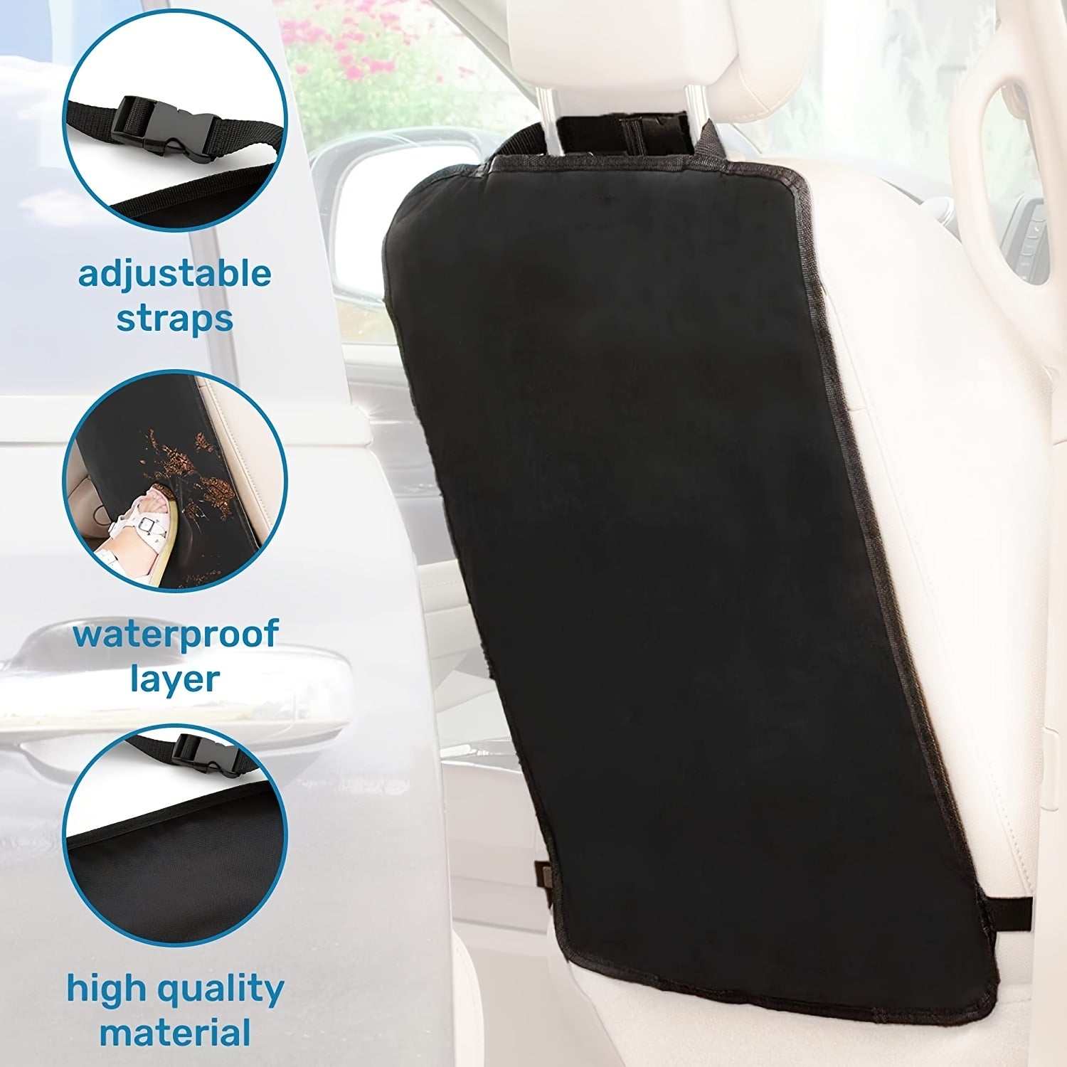 2pcs Car Back Seat Protector Kick Mats for Kids Waterproof Protection