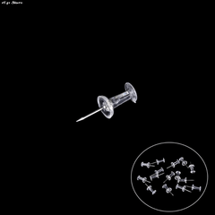 50pcs Clear Transparent Plastic Tacks Push Pins for Office School Supplies