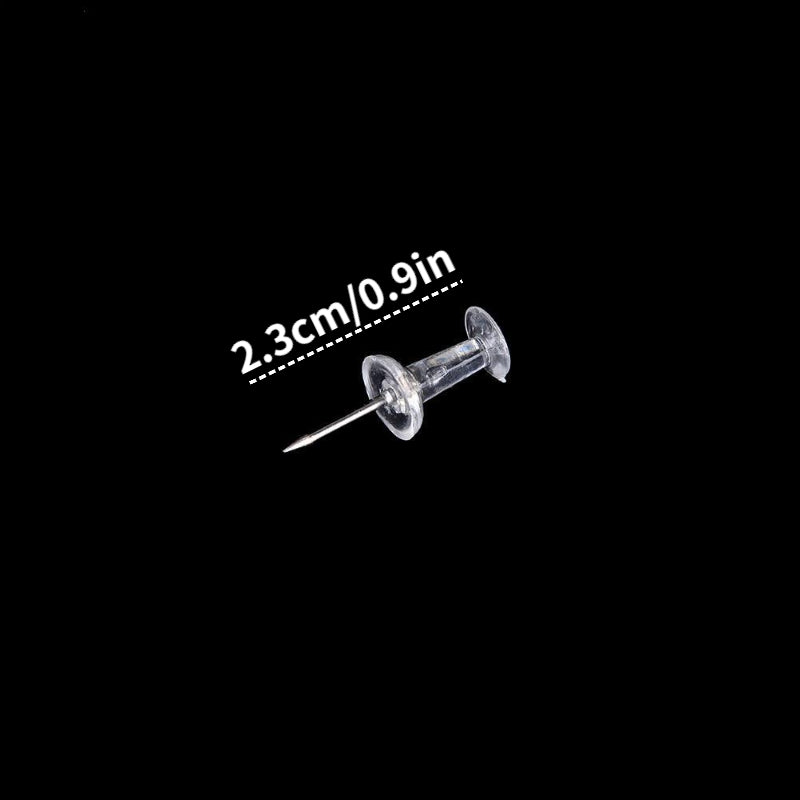 50pcs Clear Transparent Plastic Tacks Push Pins for Office School Supplies