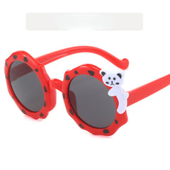 Girl's Spotted Polygonal Sunglasses Baby Bear Glasses