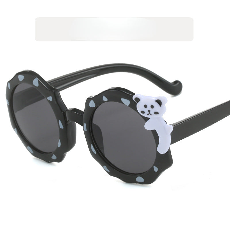 Girl's Spotted Polygonal Sunglasses Baby Bear Glasses