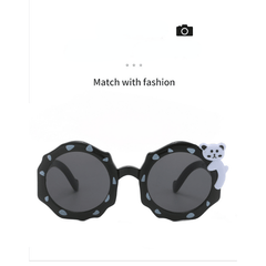 Girl's Spotted Polygonal Sunglasses Baby Bear Glasses