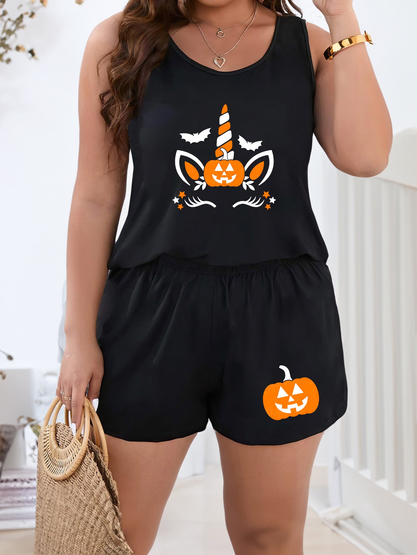 Halloween Loungewear Set Tank Top & Shorts