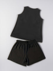 Halloween Skull Print Tank Top & Shorts Pajama Set