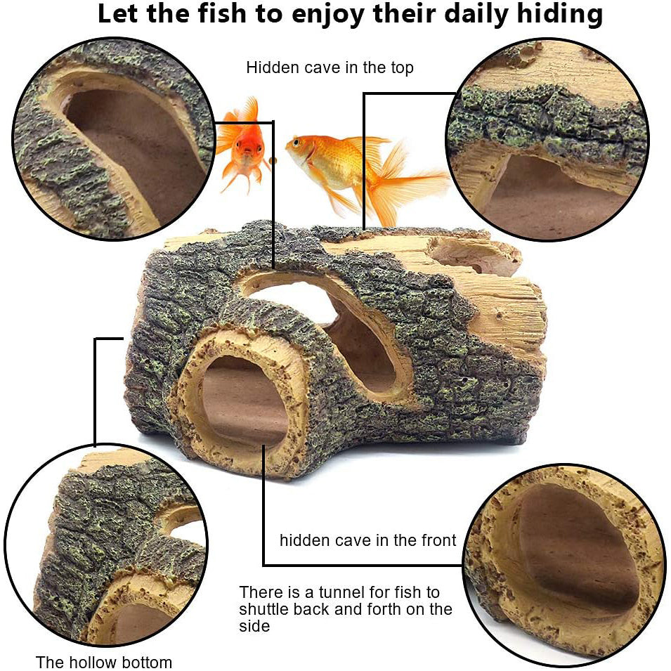 Hollow Tree Trunk Resin Ornament Fish Tank Decoration