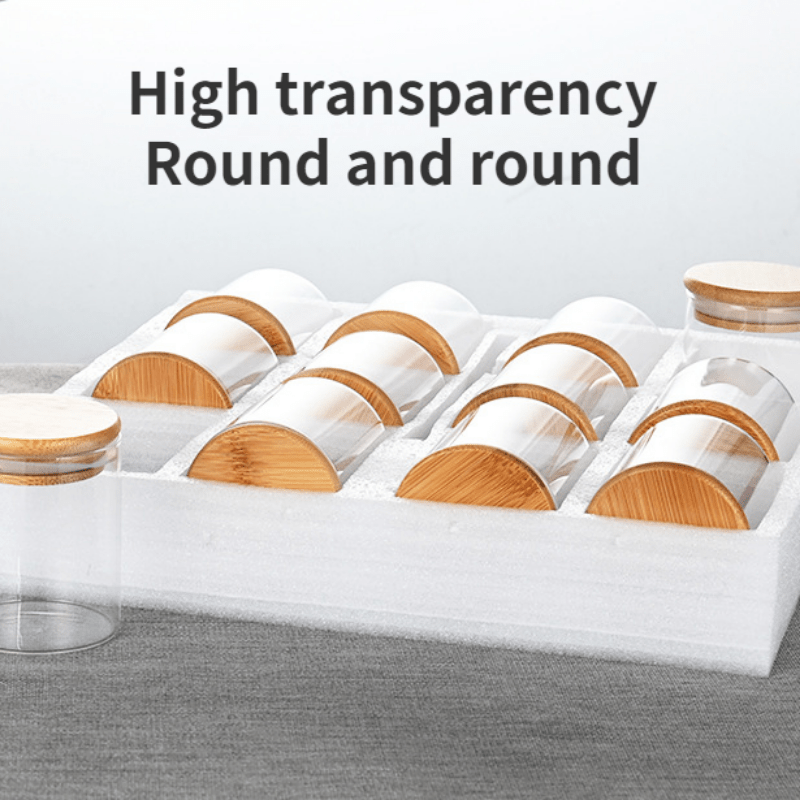 12pcs Glass Storage Jars with Bamboo Lids