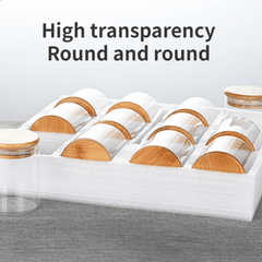 12pcs Glass Storage Jars with Bamboo Lids