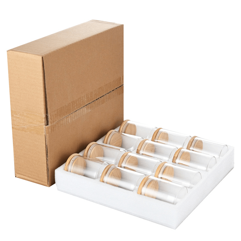 12pcs Glass Storage Jars with Bamboo Lids