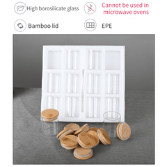 12pcs Glass Storage Jars with Bamboo Lids