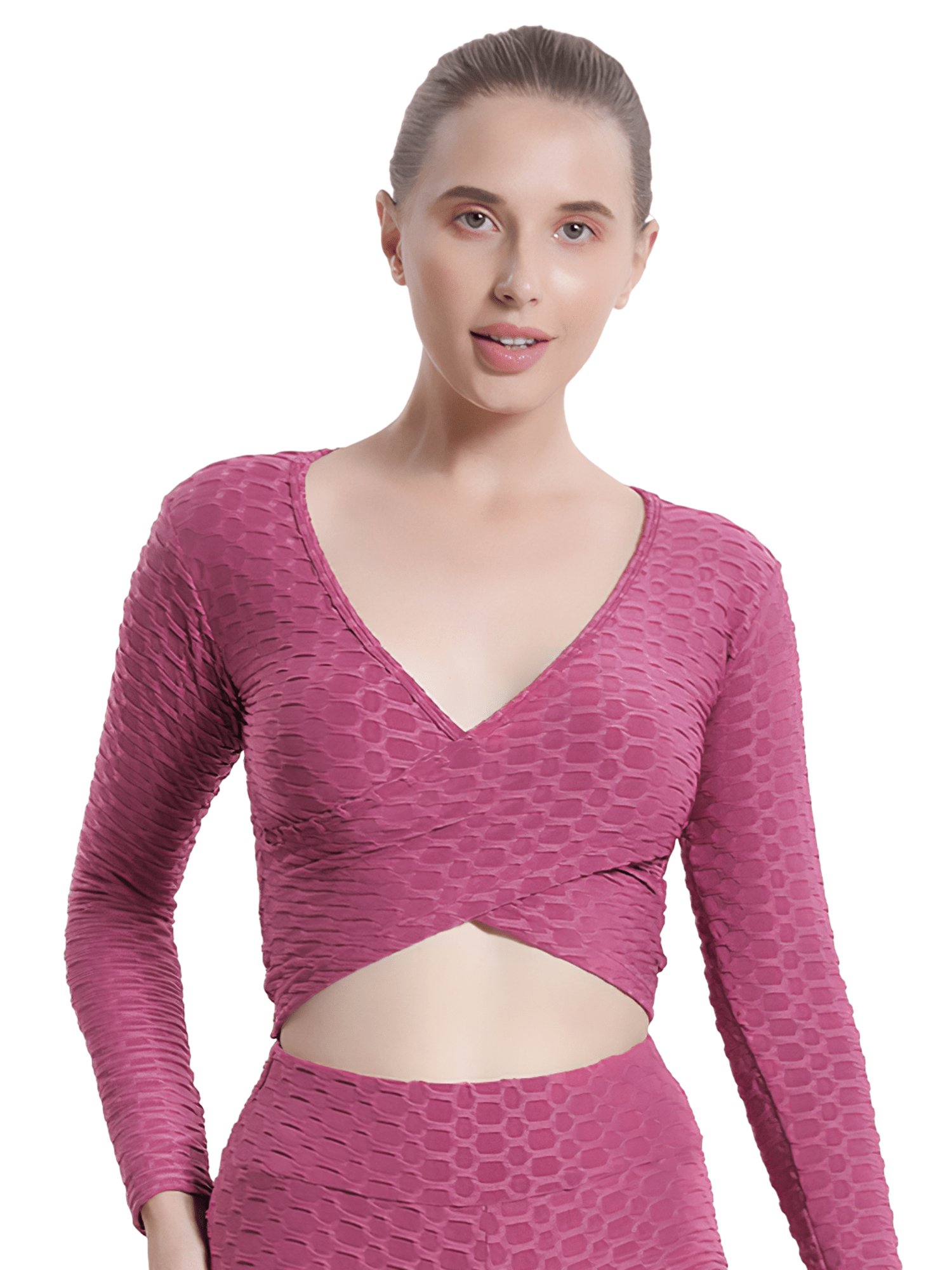 Sexy V neck Casual Yoga Top Long Sleeve Workout Top Women's Tops