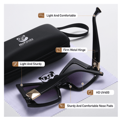 Men's Large Frame Cat Eye Sunglasses for Outdoor Sports