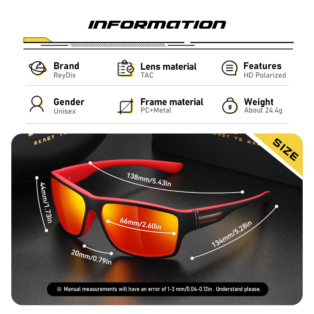 ReyDix Polarized Sunglasses Windproof Sports Cycling Driving