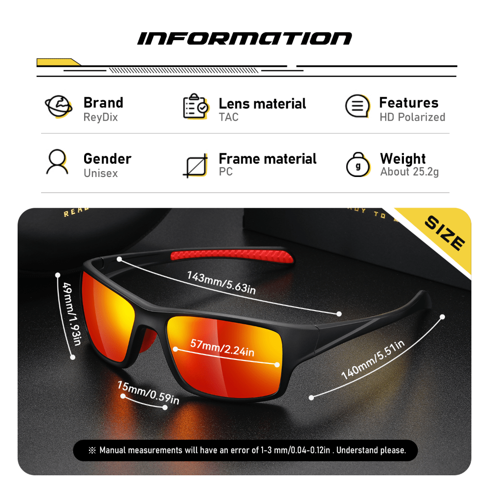 ReyDix Sports Polarized Sunglasses Unisex Cycling Glasses