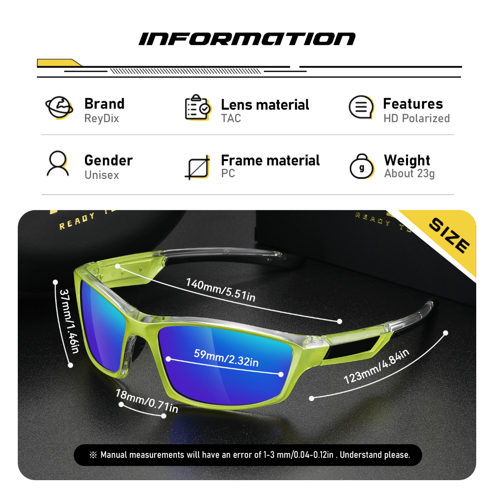 ReyDix Sports Polarized Sunglasses UV Protection