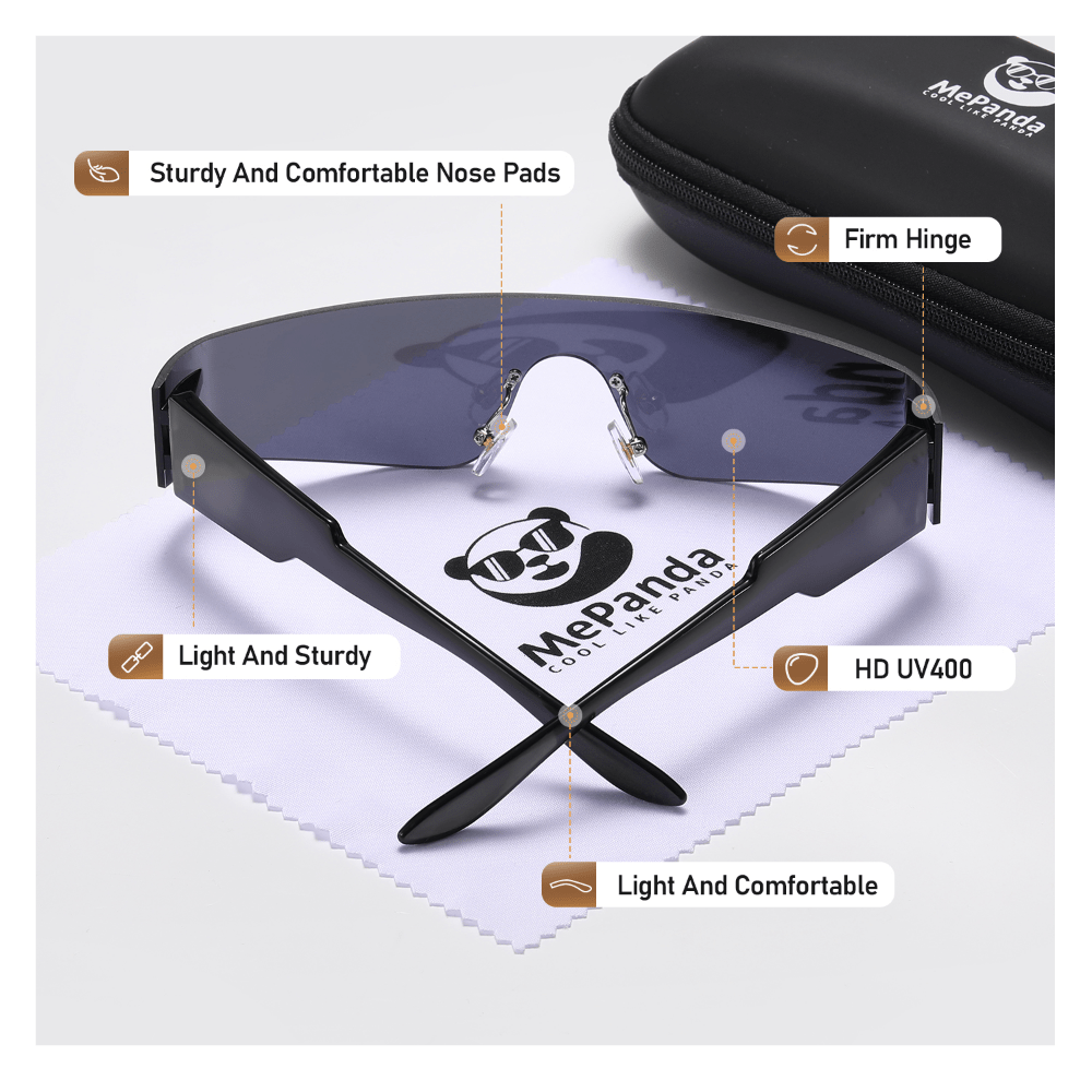 MePanda Rimless Punk Style Sunglasses Unisex Sports