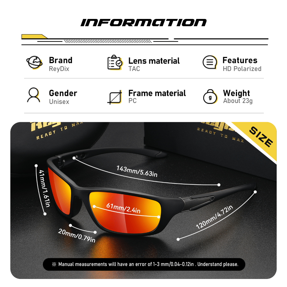 ReyDix Polarized Sunglasses for Men Women Outdoor Activities