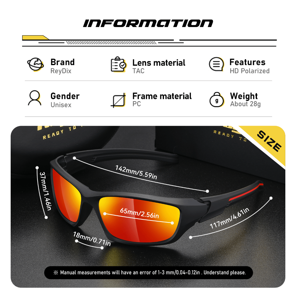 ReyDix Polarized Sports Sunglasses for Men Women Cycling