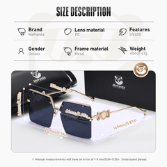 MePanda Square Metal Rivet Sunglasses Unisex