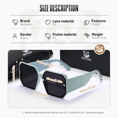 MePanda Chunky Square Frame Sunglasses Vintage Outdoor Unisex