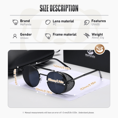 MePanda Round Sunglasses Unisex Punk Sunglasses