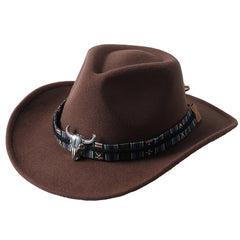 Gradient Wide Brim Fedora Hat For Party Meeting