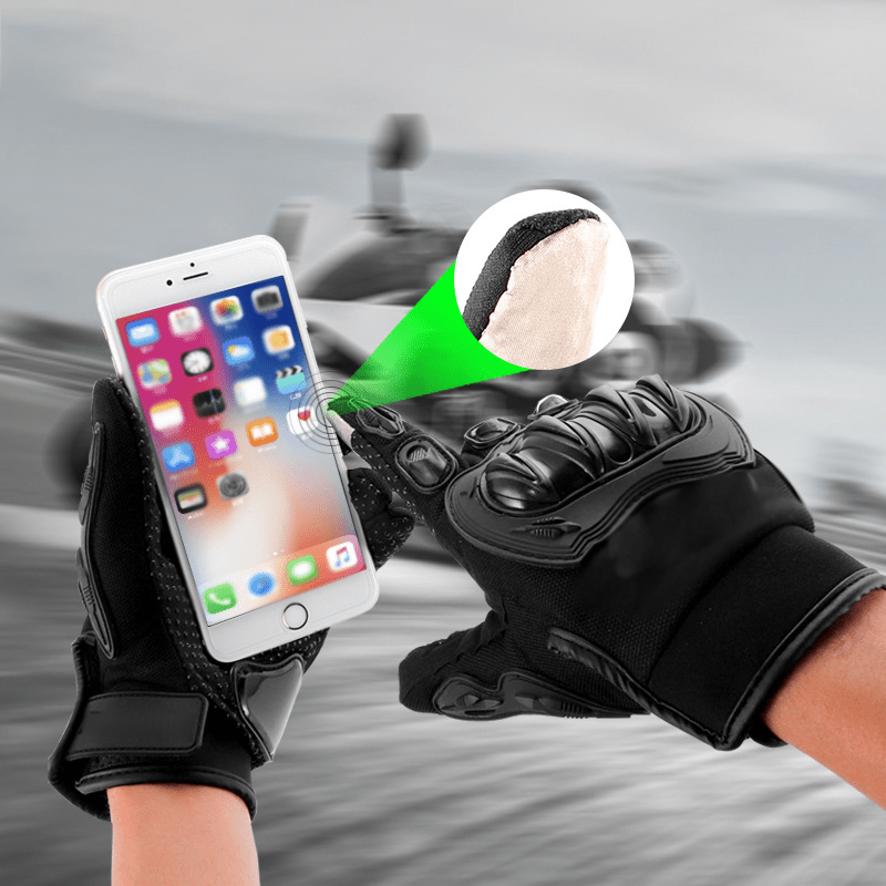 Breathable Touchscreen Motorcycle Gloves Anti Slip Hard Knuckles Protection