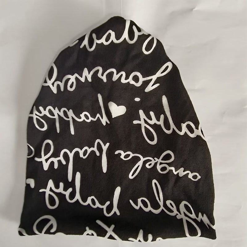 Hip Hop Letter Print Beanie Unisex Knit Hat Warm Skull Cap Soft