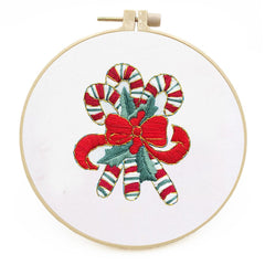 Christmas Embroidery Kit for Beginners DIY Cross Stitch Patterns with Hoop