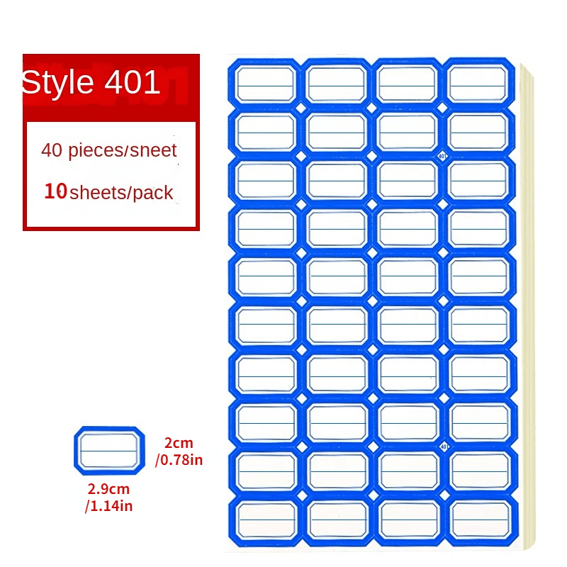 400 PCS Self-adhesive Label Stickers for Marking Name and Classification