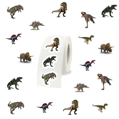 500pcs Dinosaur Stickers Roll Self Adhesive Seals Scrapbook Cards Envelopes