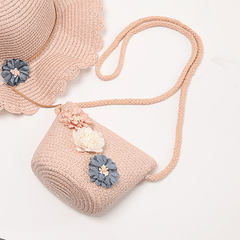 Floral Straw Crossbody Bag Mini Shoulder Beach Messenger Travel Bag