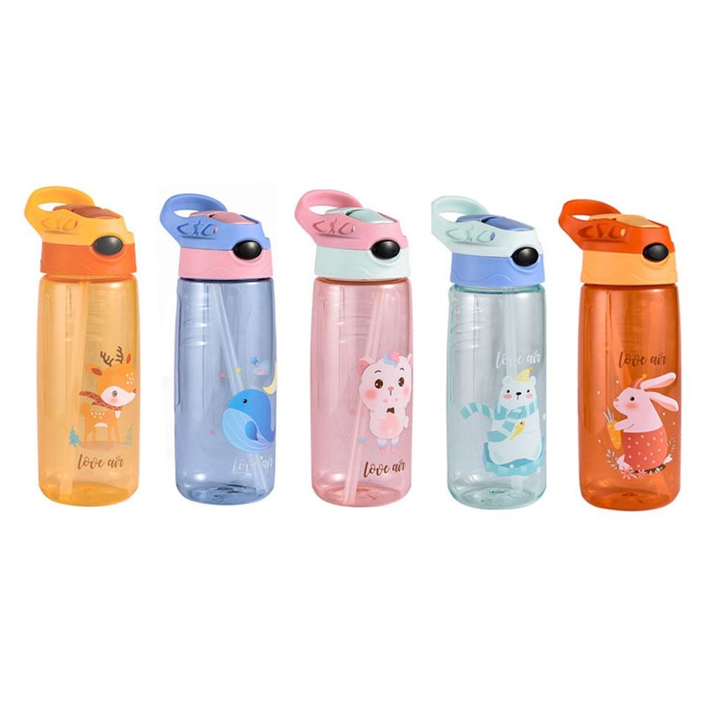 Kids Cartoon Feeding Cup With Straw Leakproof Water Bottle