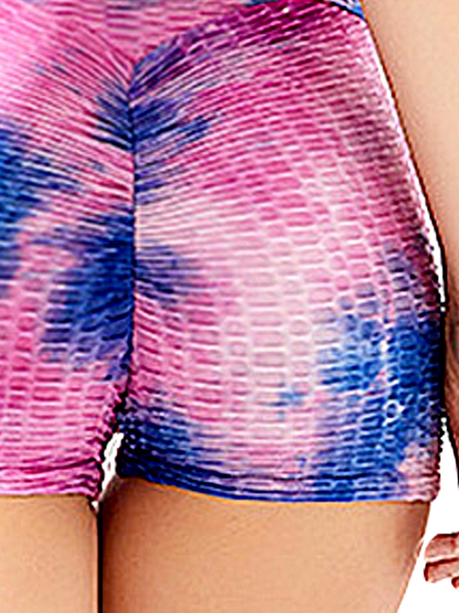 Tie Dye Butt Lifting High Waist Biker Shorts Bubble Yoga Sports Shorts